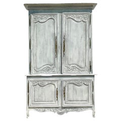 Antique Boho Cerused French Cabinet