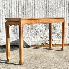Vintage Boho Cerused Oak Ming Console Table