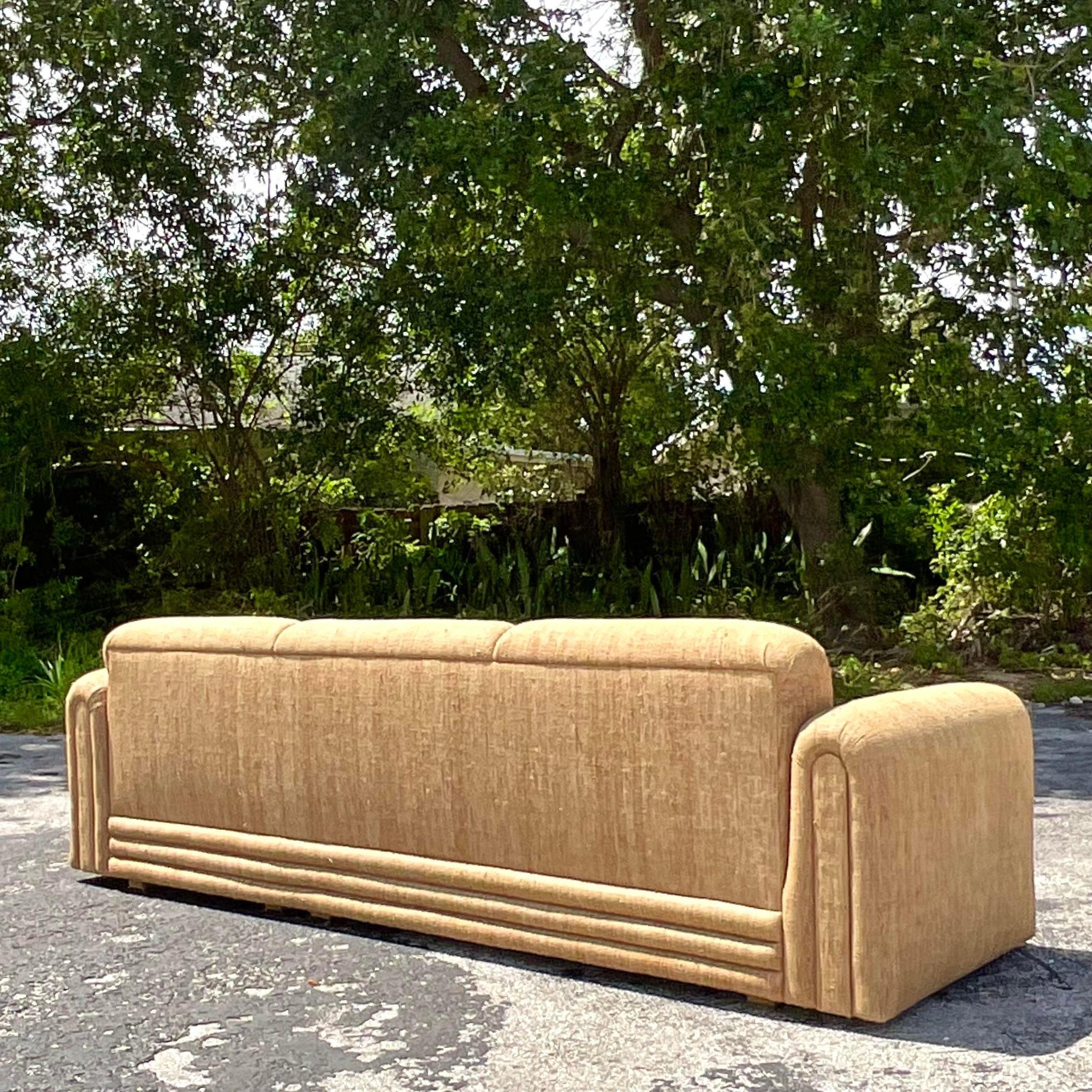 Vintage Boho Channel getuftetes Sofa im Zustand „Gut“ im Angebot in west palm beach, FL