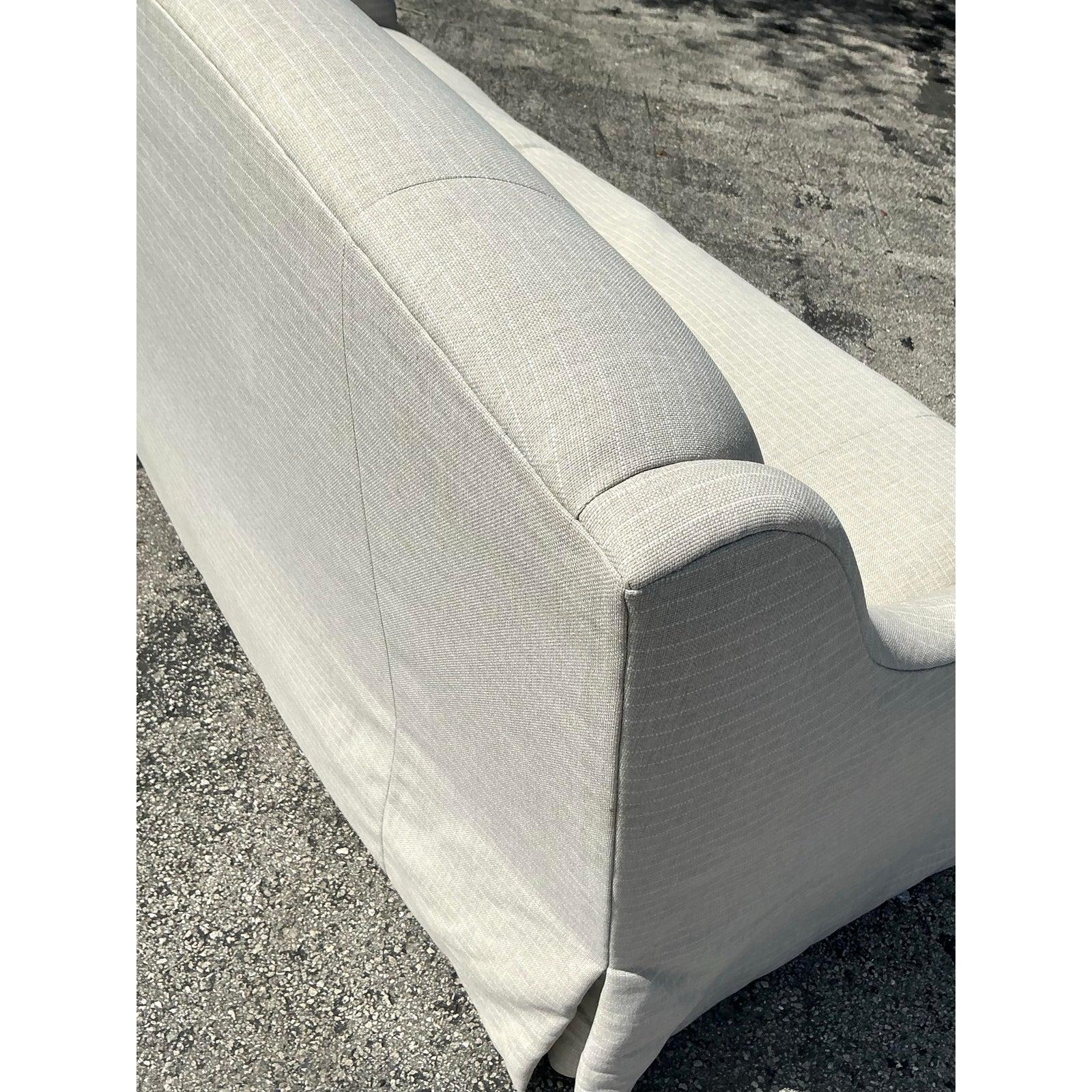 Américain Canapé vintage Boho Charles Stewart à rayures en vente