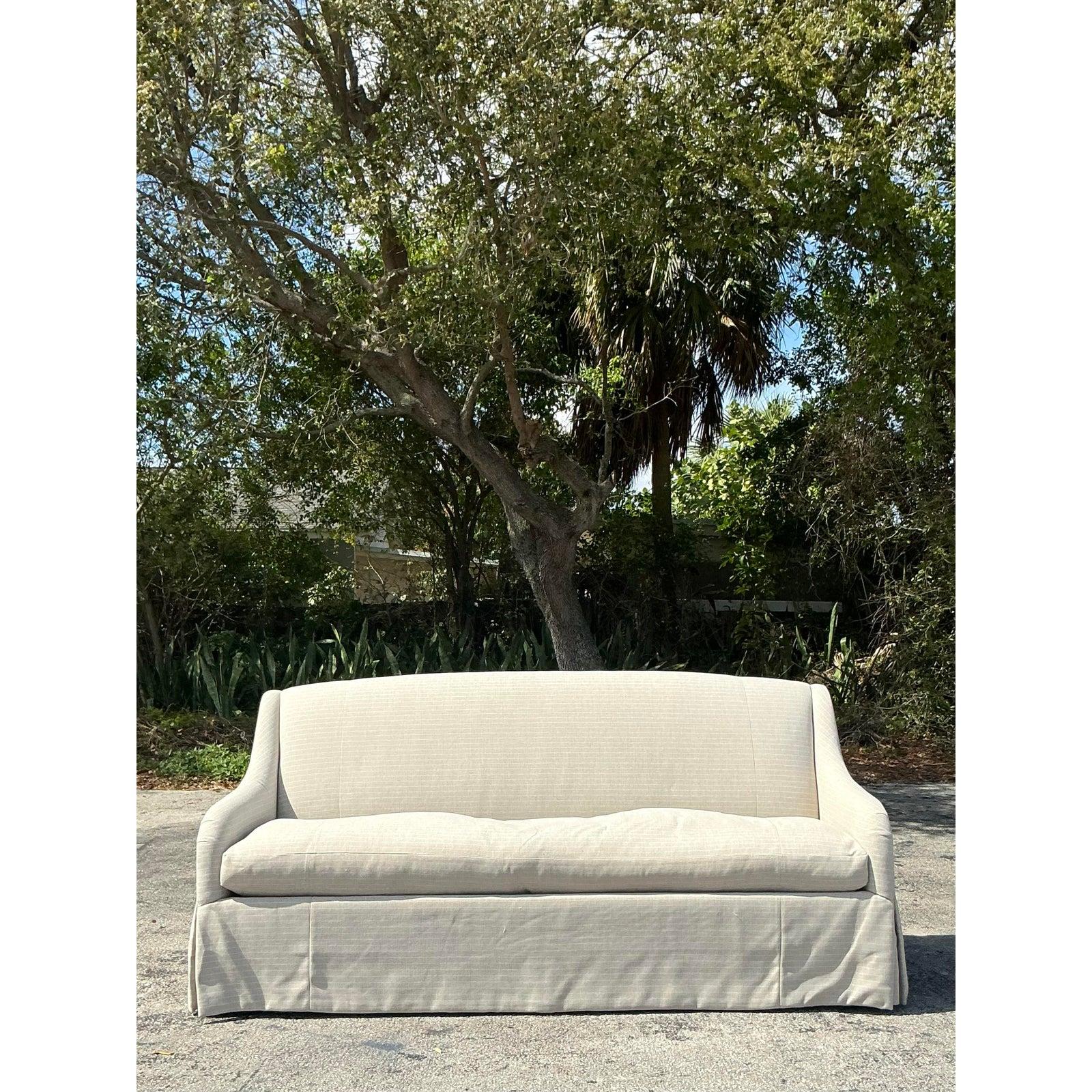 Canapé vintage Boho Charles Stewart à rayures Bon état - En vente à west palm beach, FL