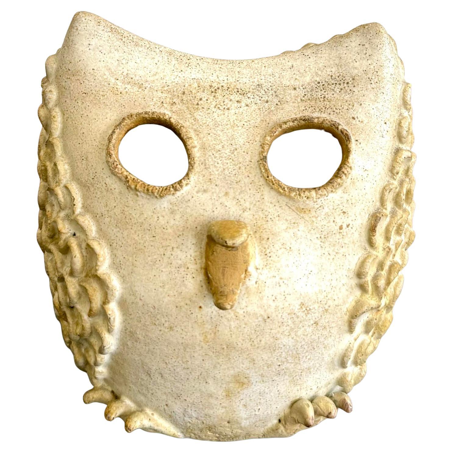 Vintage Boho Charming Textured Owl Studio Pottery in vendita