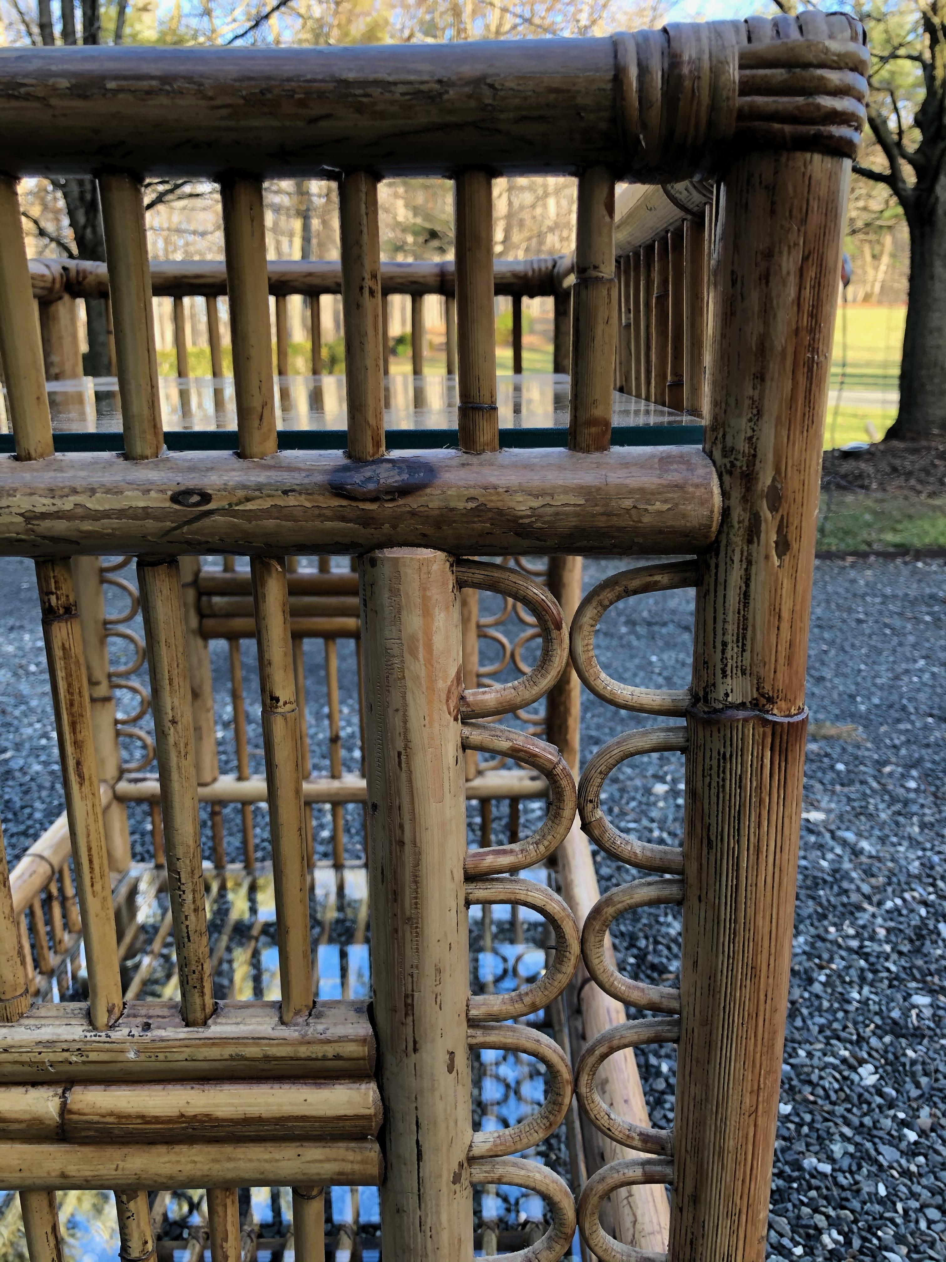 Mid-20th Century Vintage Boho Chic Bamboo Bar Cart