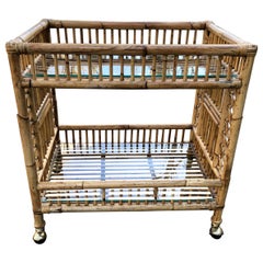Vintage Boho Chic Bamboo Bar Cart