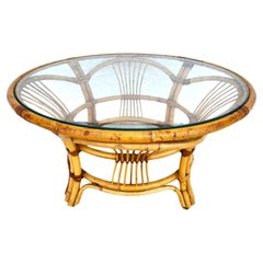 Vintage Boho Chic Bamboo Coffee Table
