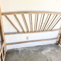Vintage Boho Chic Bamboo King Size Canopy Bed