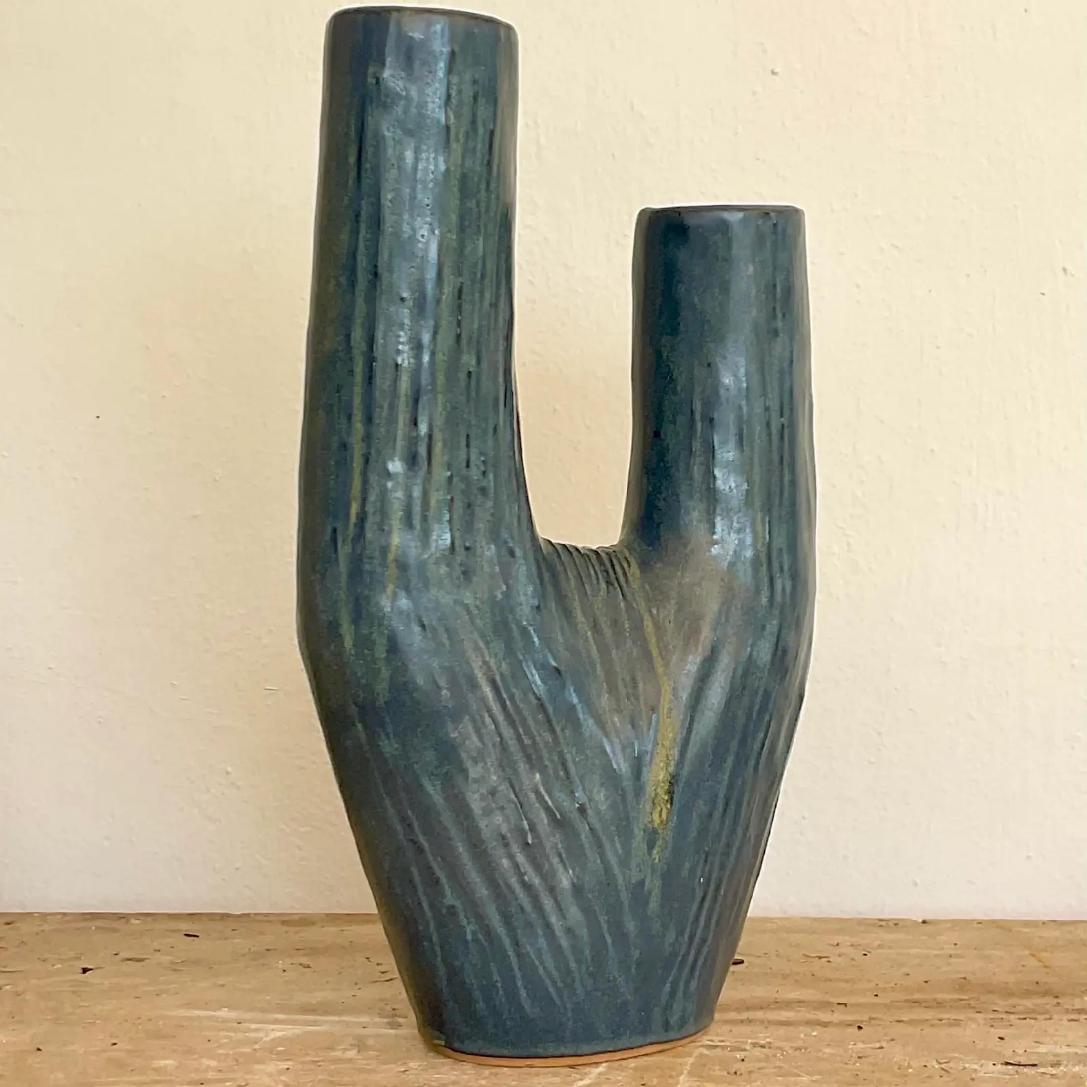 17th Century Vintage Boho Chic Ceramic Table Vase For Sale