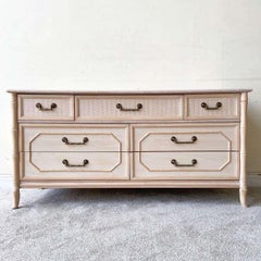 Vintage Boho Chic Faux Bamboo Dresser by Broyhill