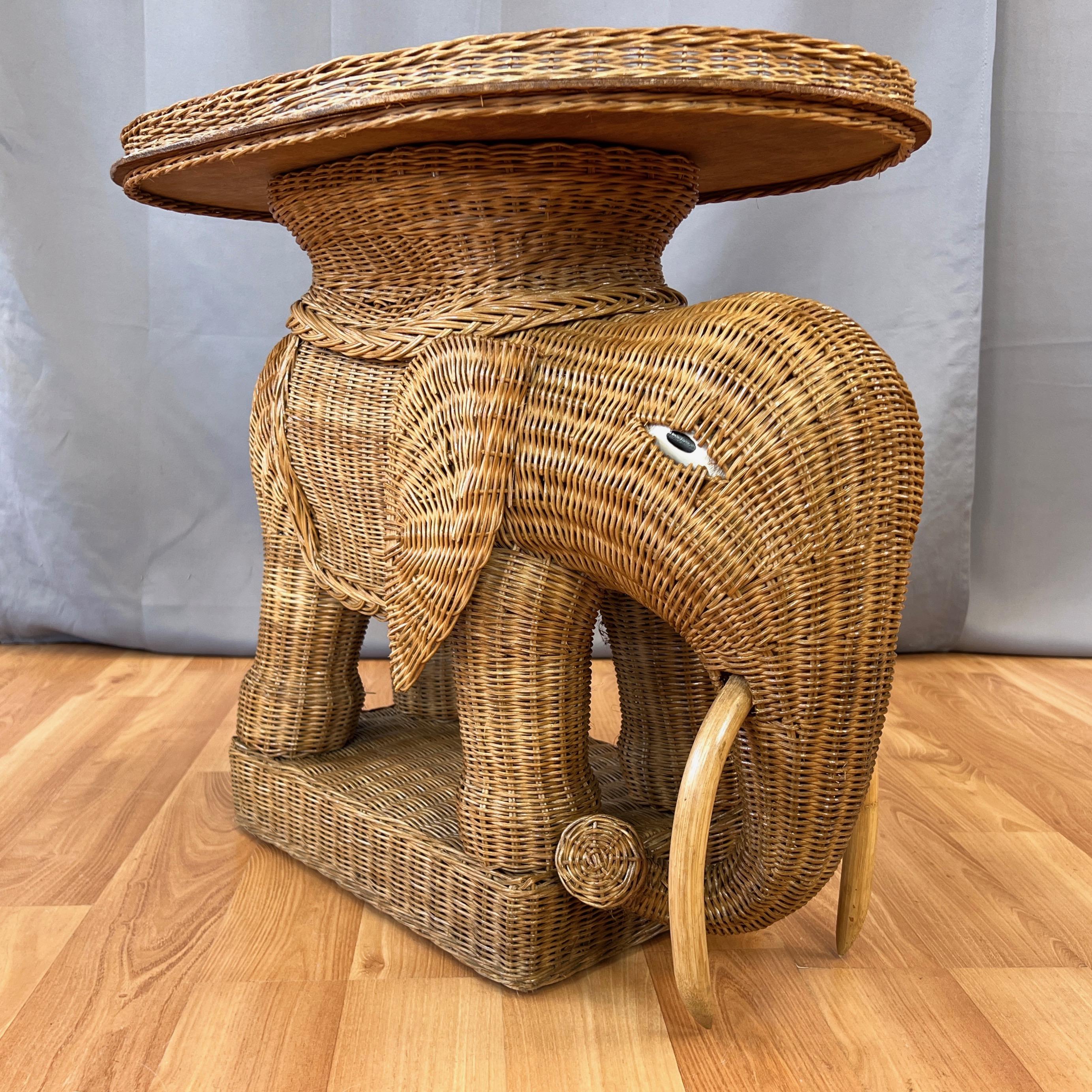 wicker elephant table