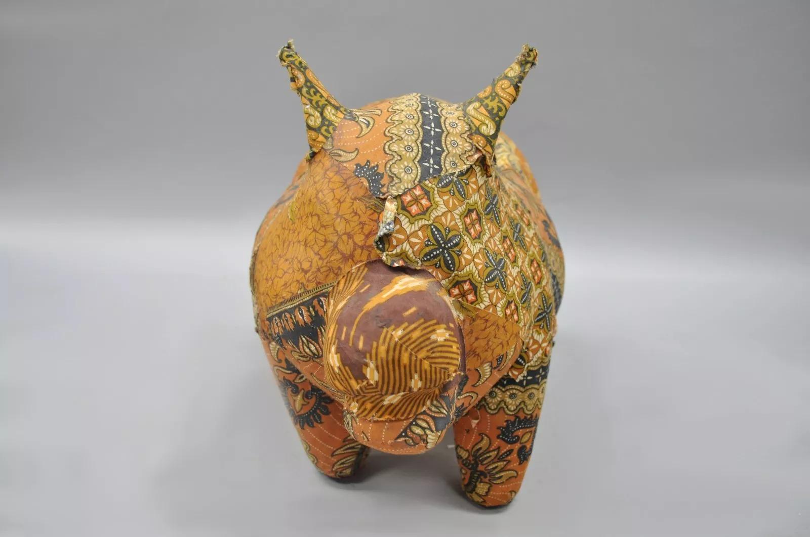 Hollywood Regency Pot de jardinière vintage Boho Chic en papier mâché, tissu orange, pièce de collection éclectique en vente