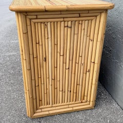 Vintage Boho Chic Pencil Reed Bamboo Writing Desk