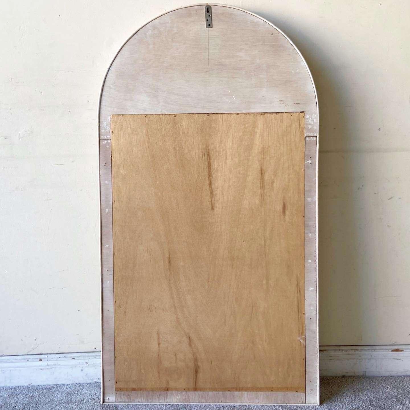 Vintage Boho Chic Pencil Reed Wall Mirror In Good Condition For Sale In Delray Beach, FL