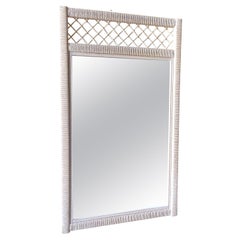 Vintage Boho Chic Wicker and Rattan Mirror by Henry Link