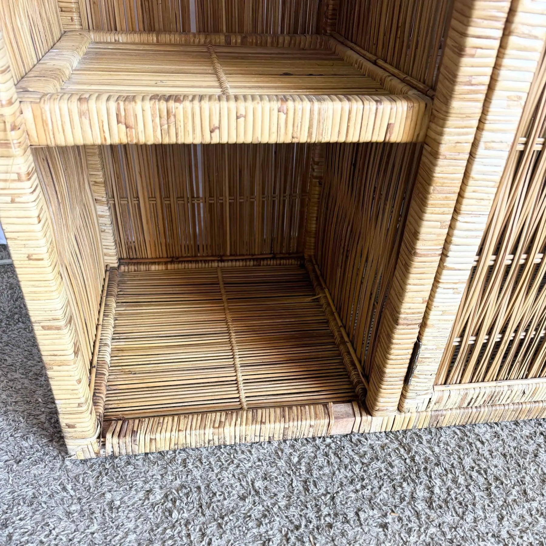 Late 20th Century Vintage Boho Chic Wicker Credenza/Buffet For Sale