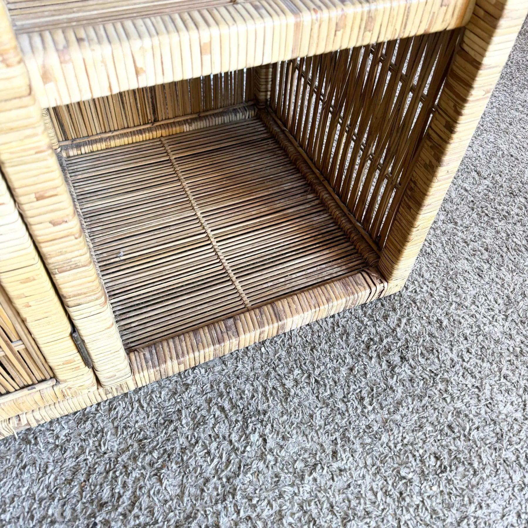 Vintage Boho Chic Wicker Credenza/Buffet For Sale 1