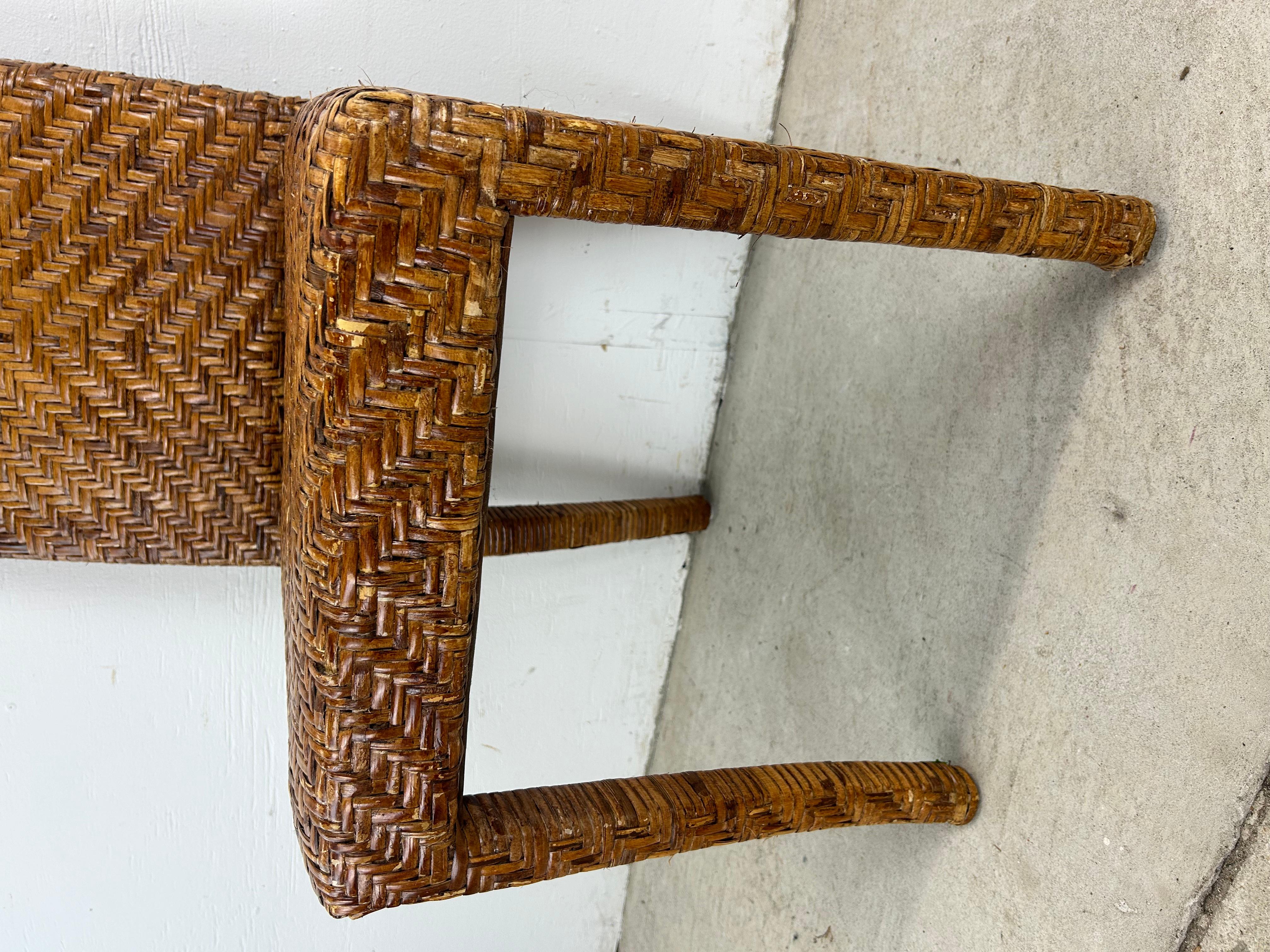 Chaise d'appoint vintage en osier Boho Chic en vente 3