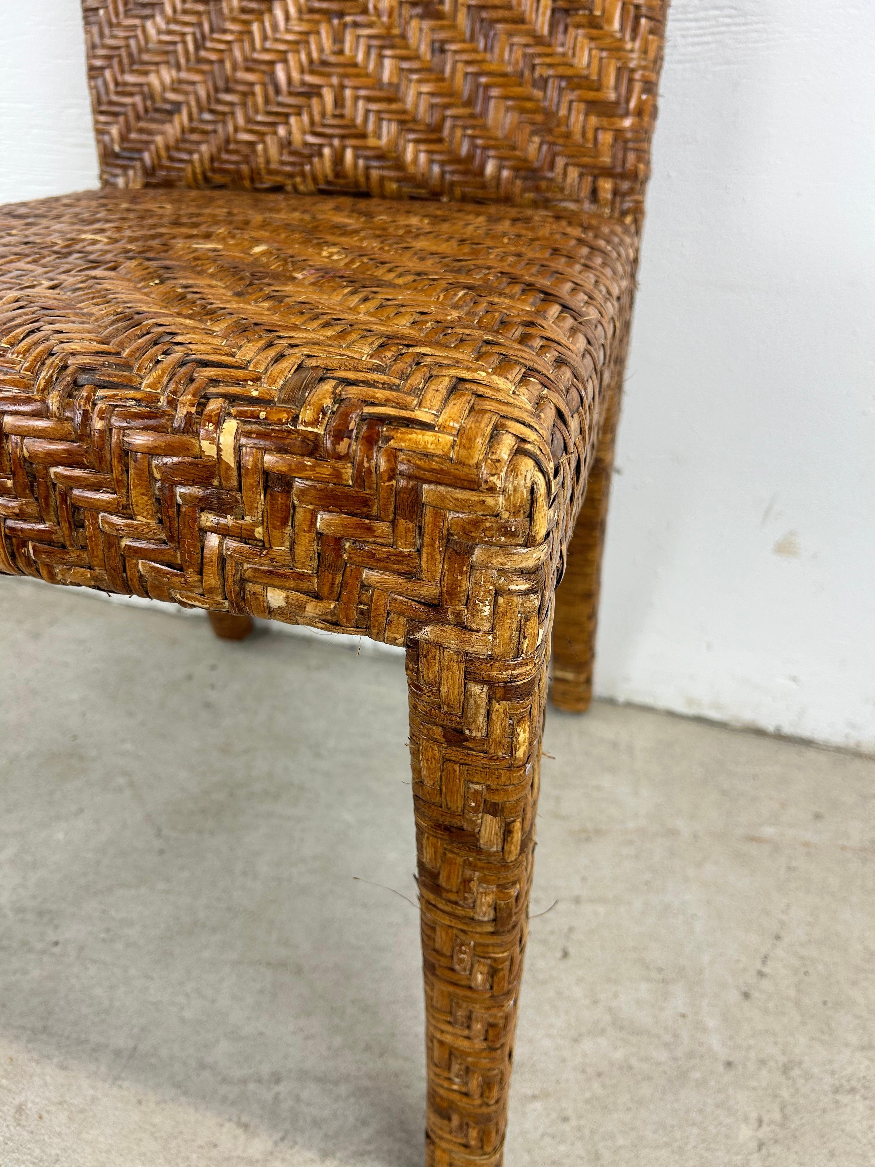Chaise d'appoint vintage en osier Boho Chic en vente 5