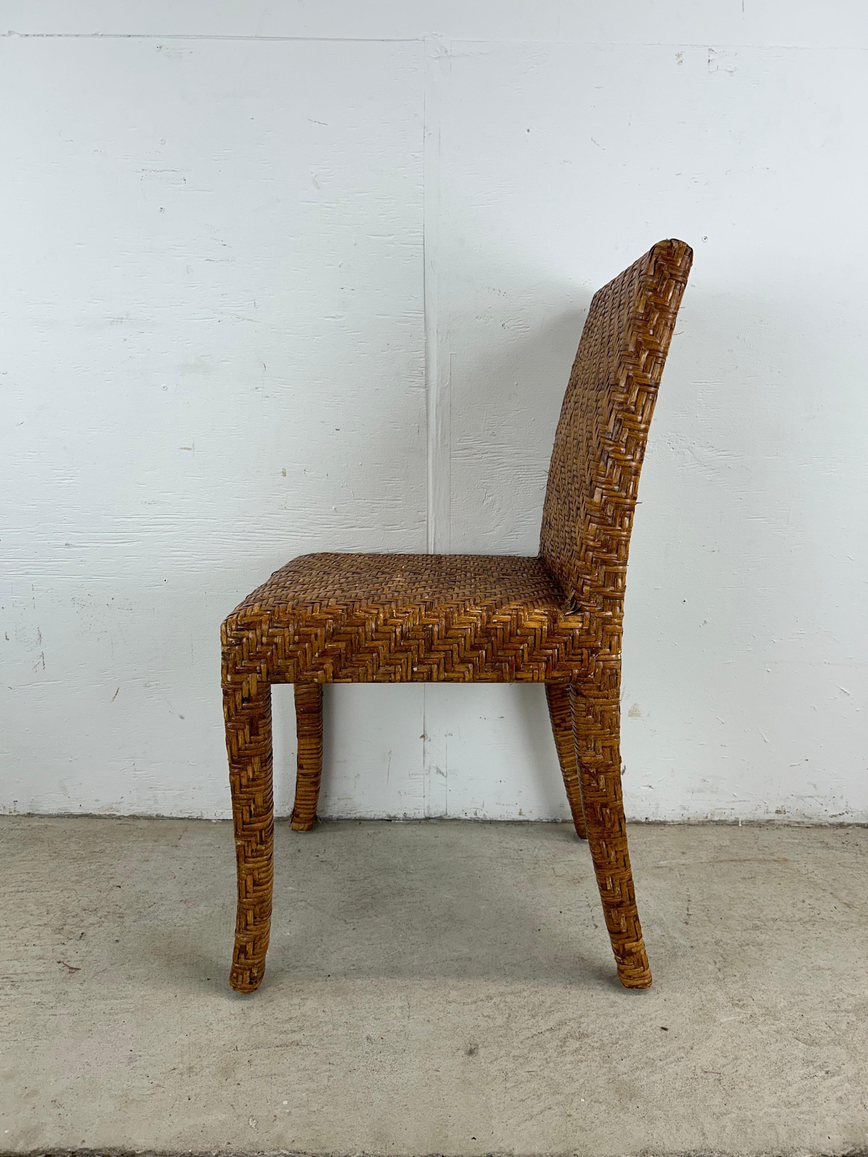 Chaise d'appoint vintage en osier Boho Chic en vente 7