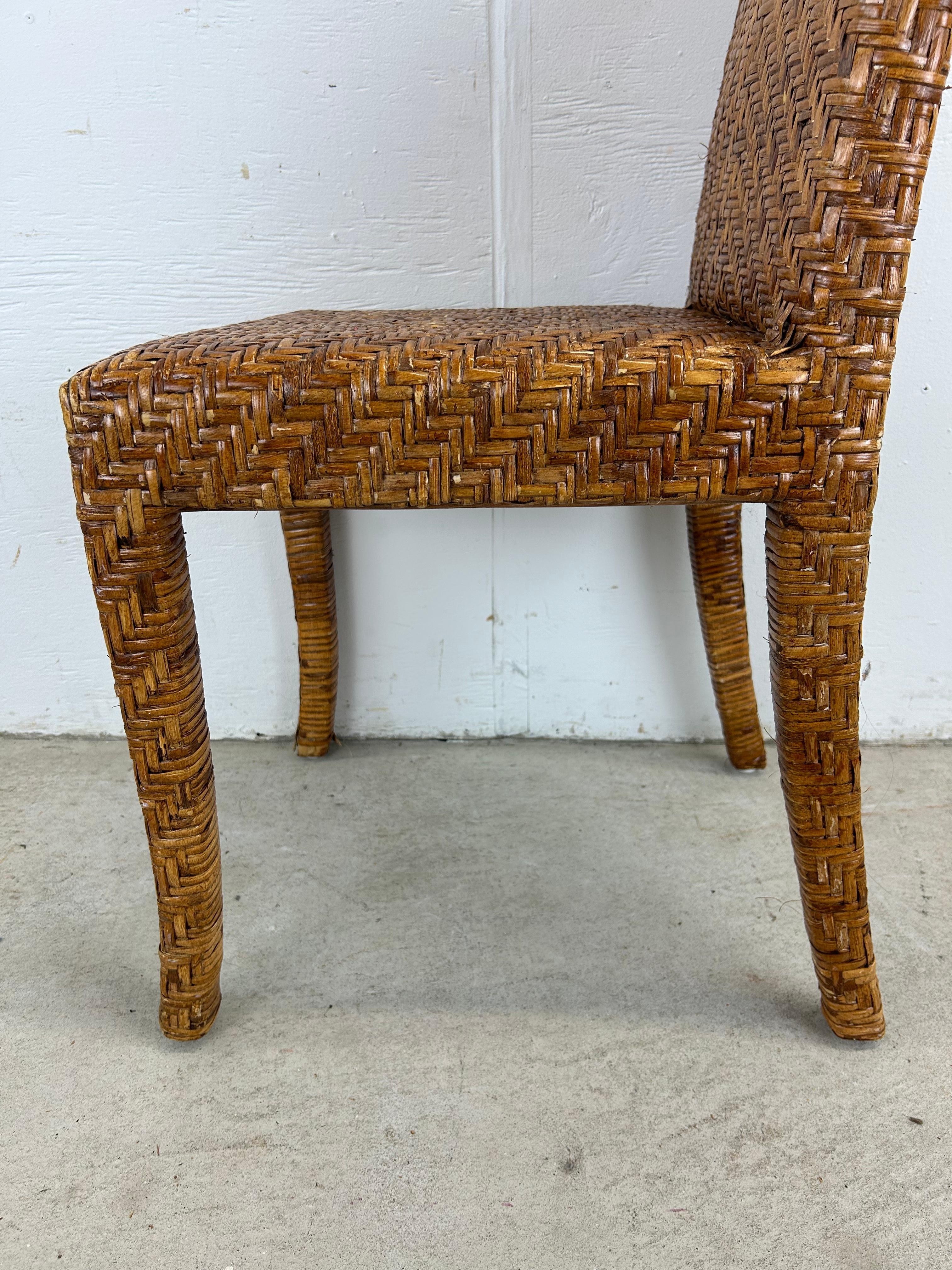 Chaise d'appoint vintage en osier Boho Chic en vente 8