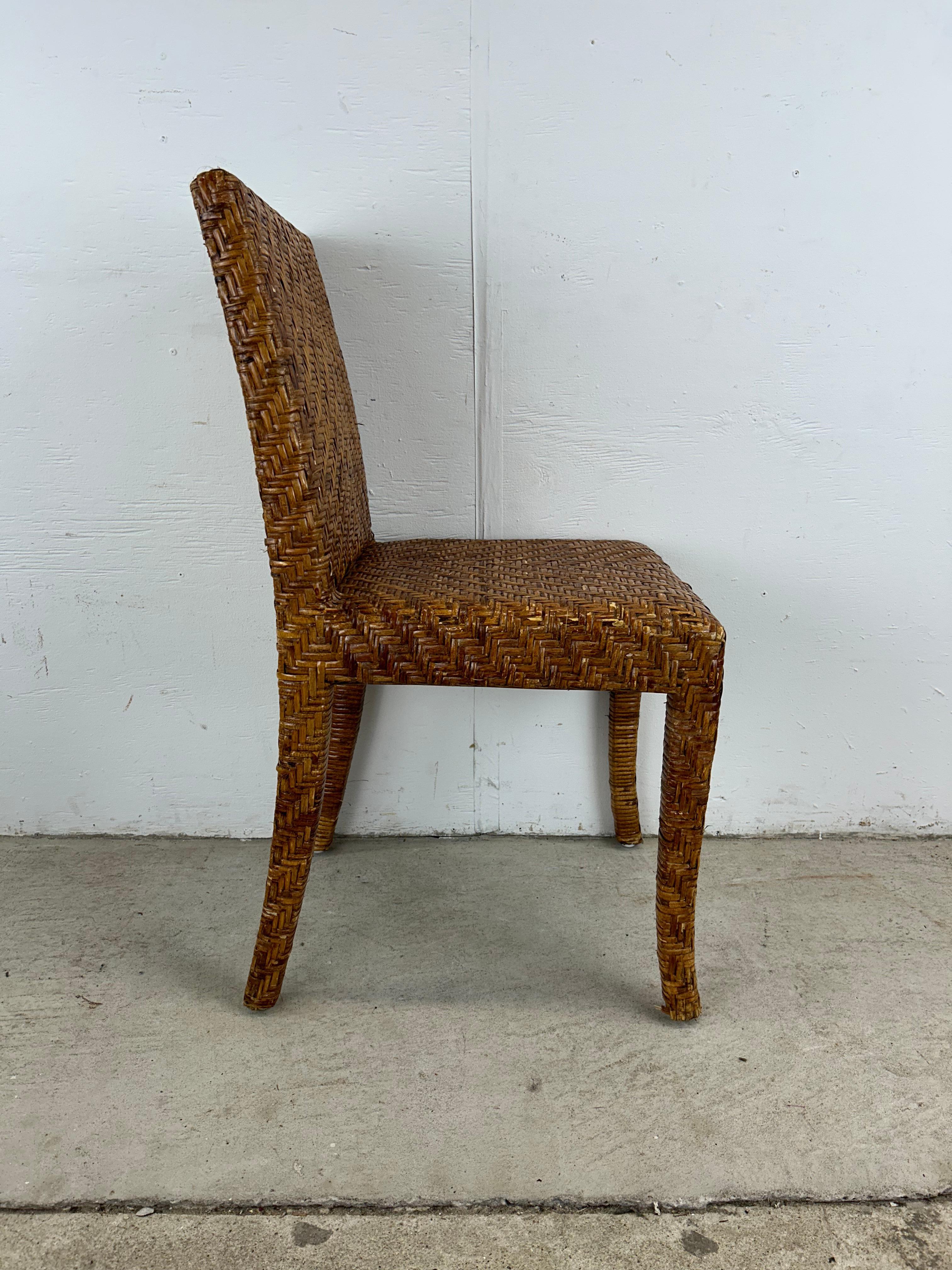 Chaise d'appoint vintage en osier Boho Chic en vente 9
