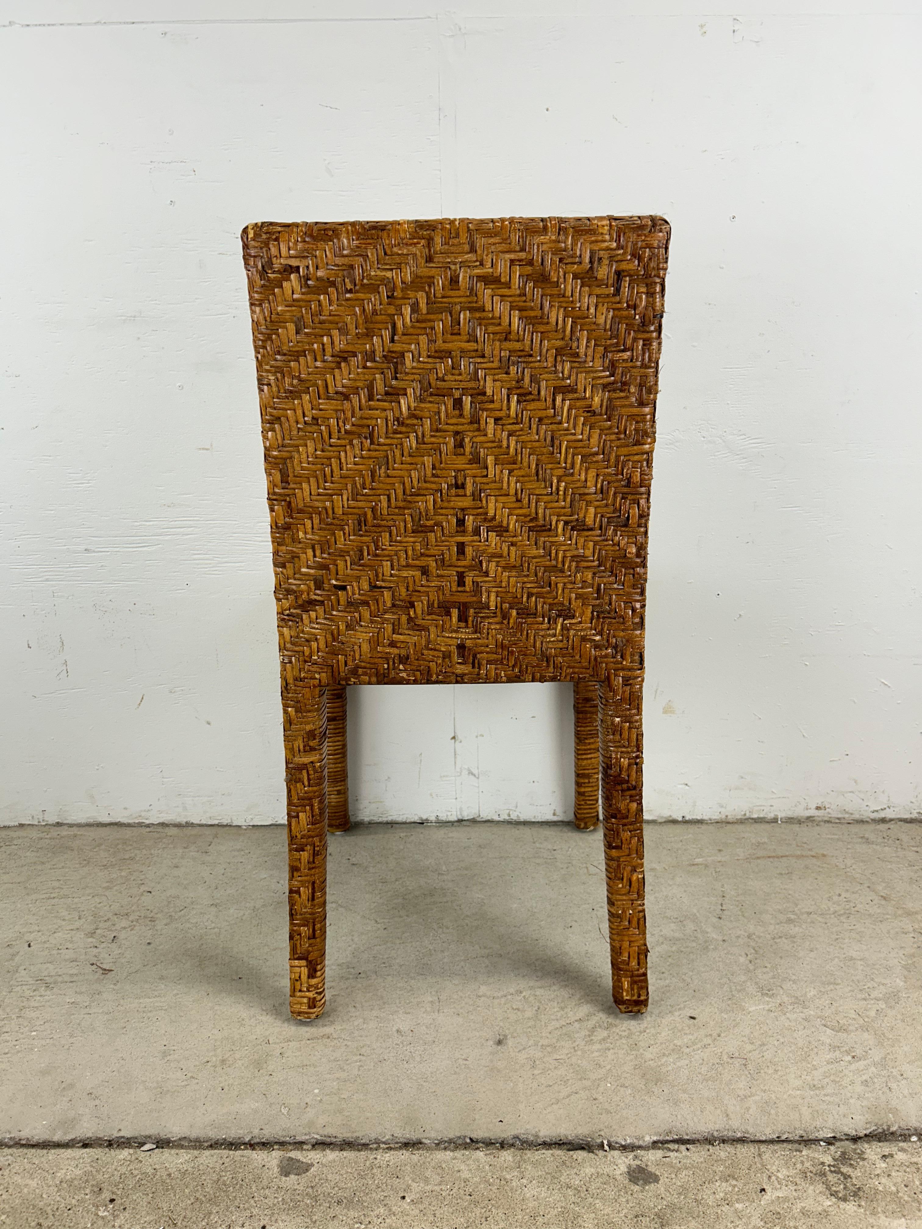 Chaise d'appoint vintage en osier Boho Chic en vente 11