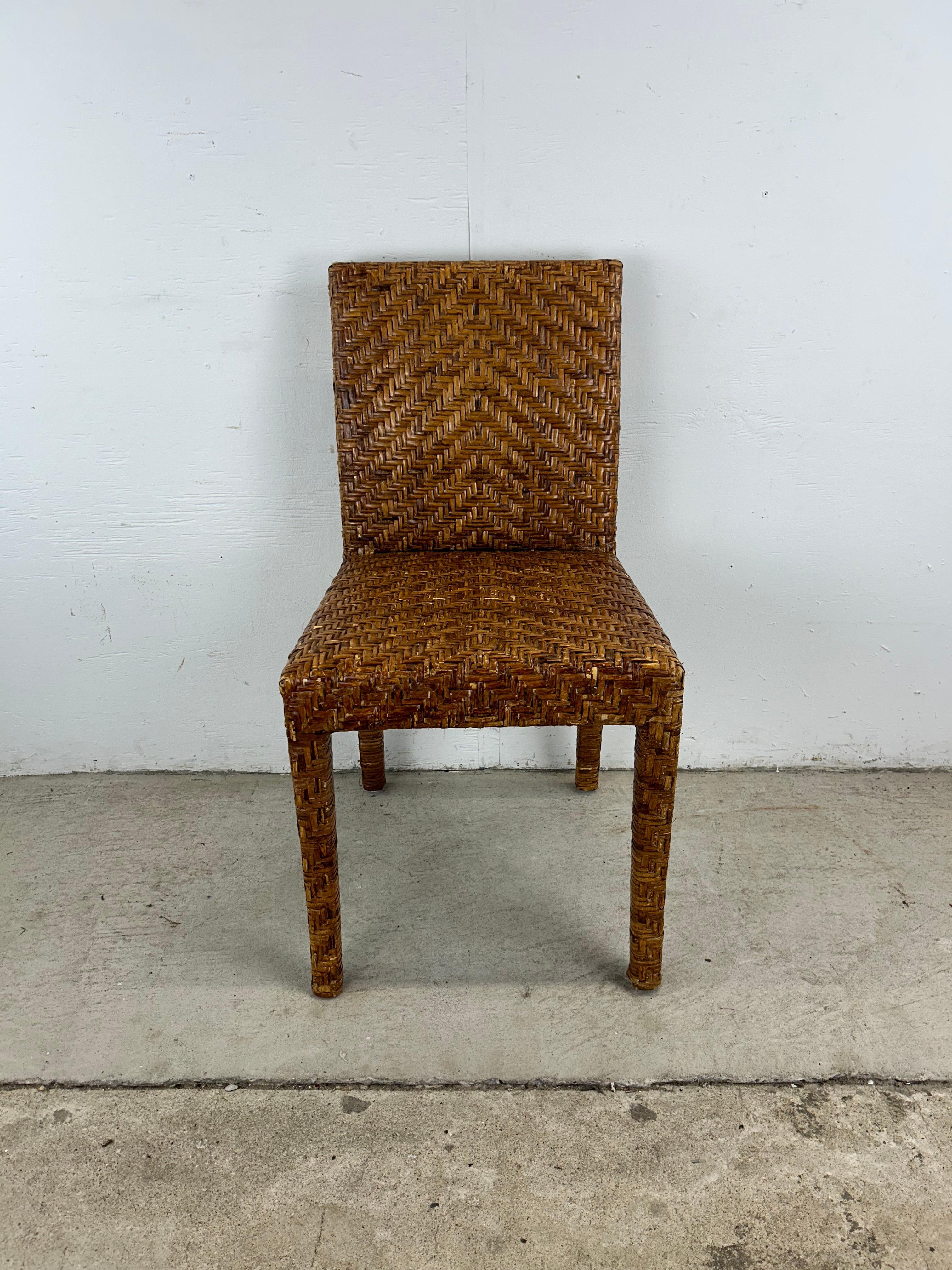 Chaise d'appoint vintage en osier Boho Chic en vente 1