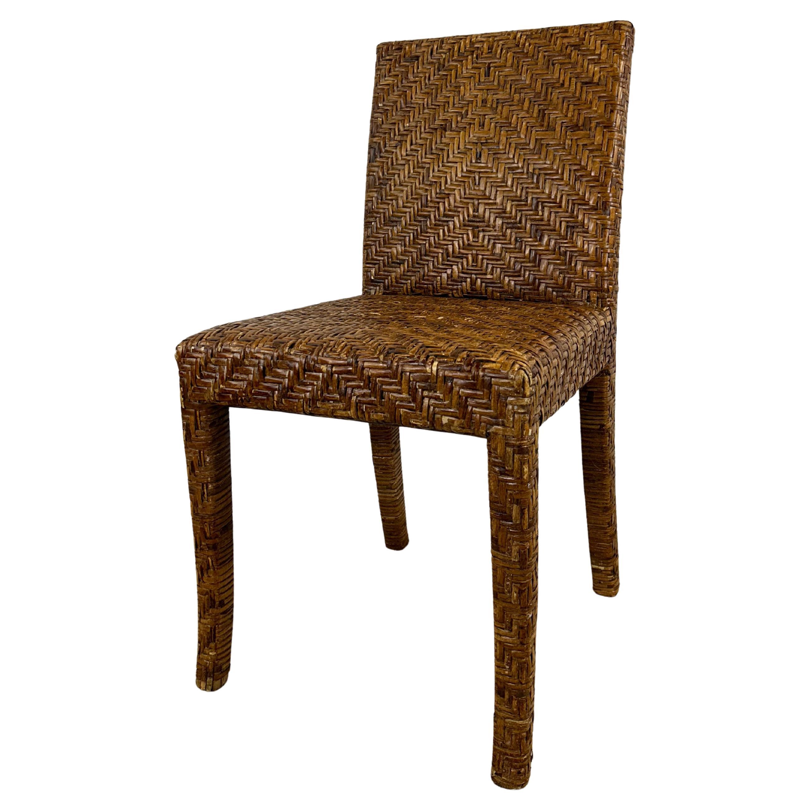 Vintage Boho Chic Wicker Side Chair