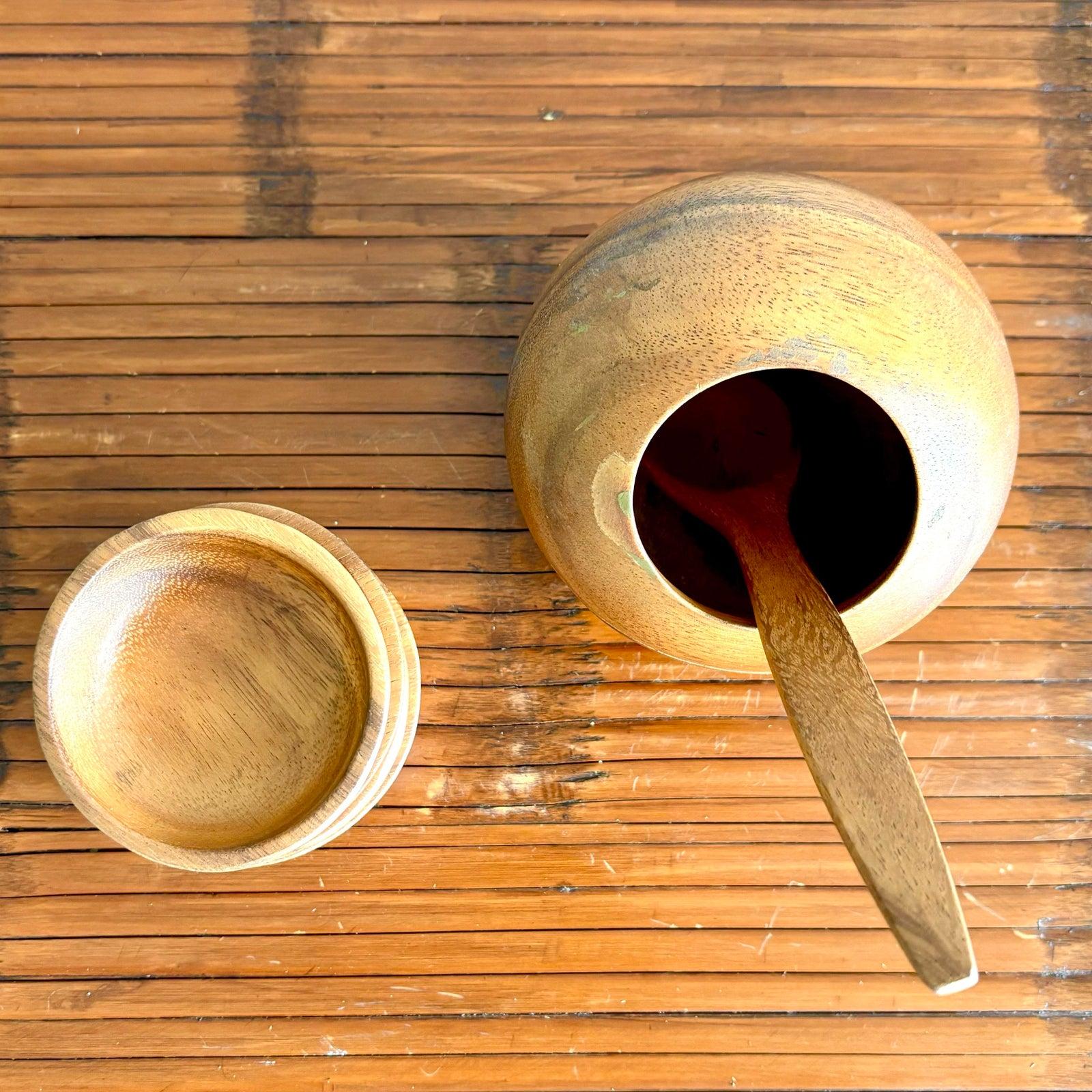 Vintage Boho Chic Wood Servier-Set - 6 Stück (20. Jahrhundert) im Angebot
