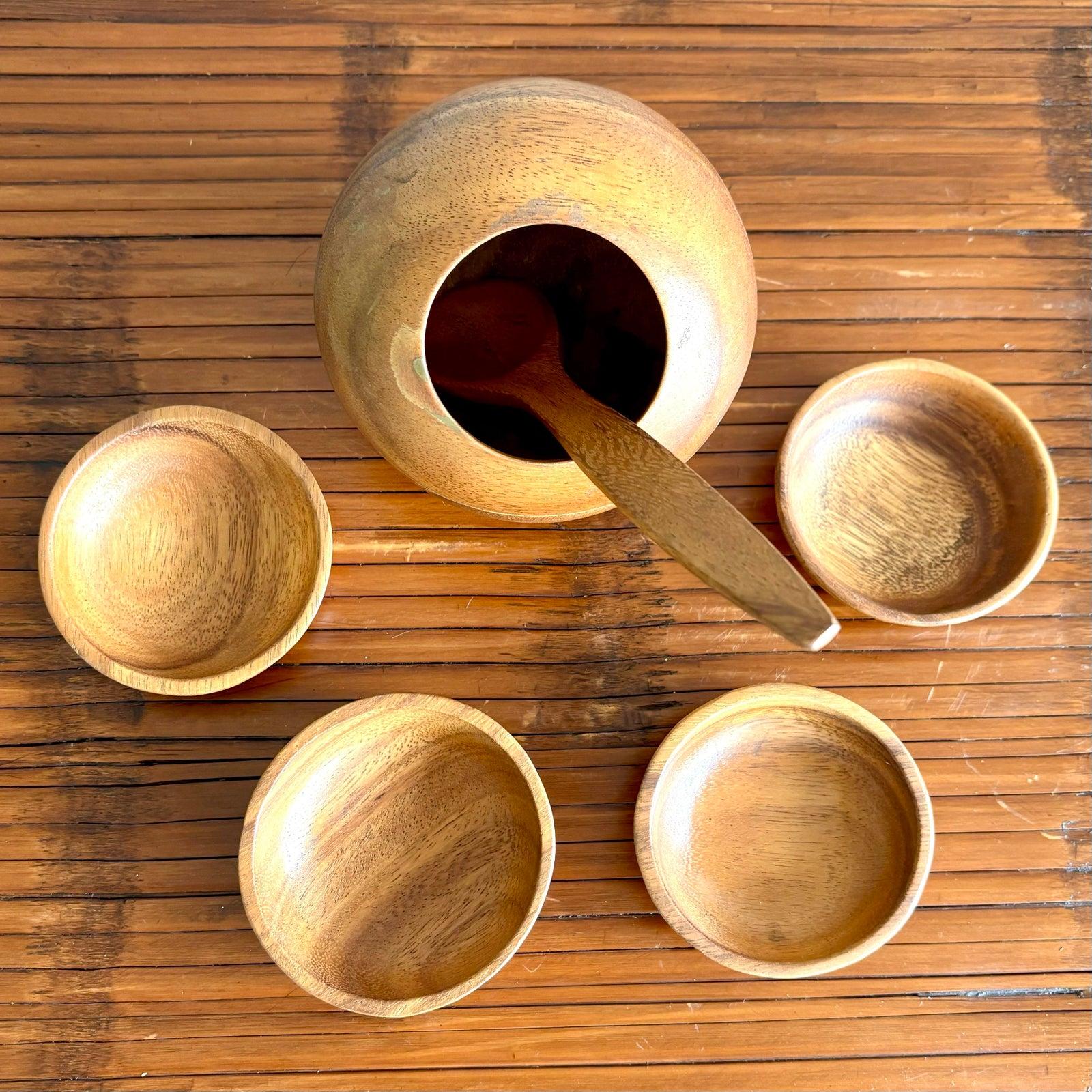 Vintage Boho Chic Wood Servier-Set - 6 Stück (Holz) im Angebot