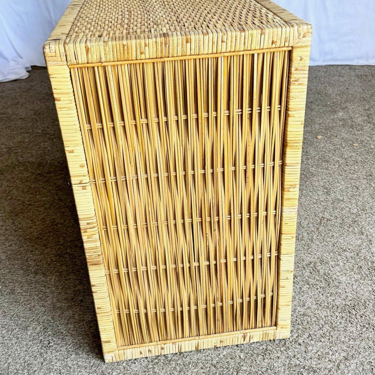 20th Century Vintage Boho Chic Woven Wicker Credenza For Sale