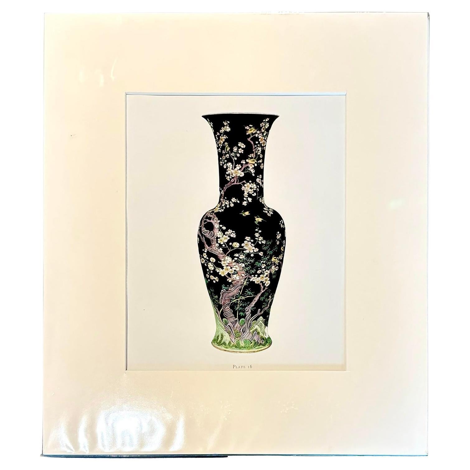 Vintage Boho Chinesisch Porzellan Vase Druck