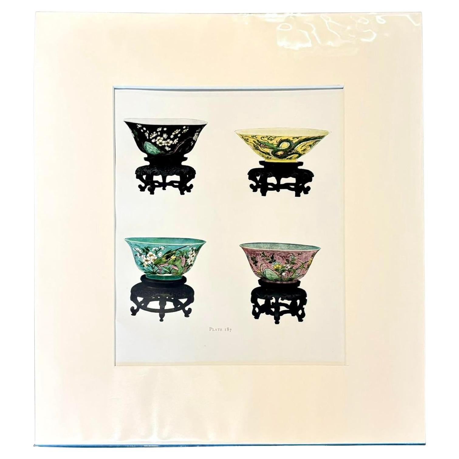 Vintage Boho Chinesisch Porzellan Druck