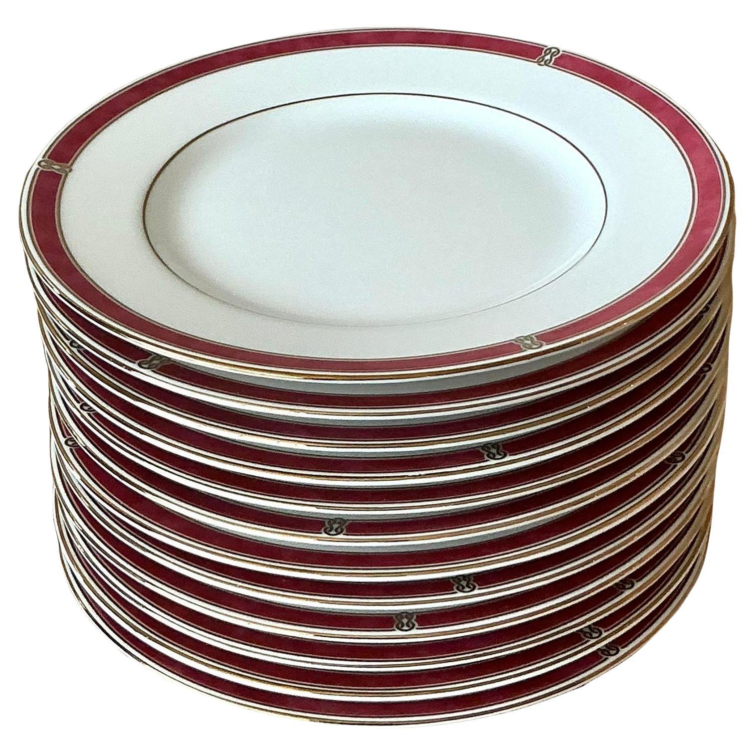 Assiettes à salade Vintage By Christofle "Oceana Red" - Set of 12