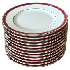 Piatti da insalata vintage Boho Christofle "Oceana Red" - set di 12