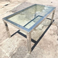 Vintage Boho Chrome Dining Table