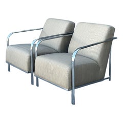 Vintage Boho Chrome Frame Lounge Chairs - A Pair Vintage Boho Chrome Frame Lounge Chairs - A Pair