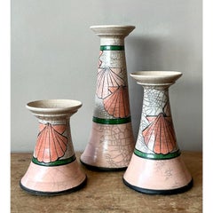 Vintage Boho Clam Shell Candle Holders - Set of Three