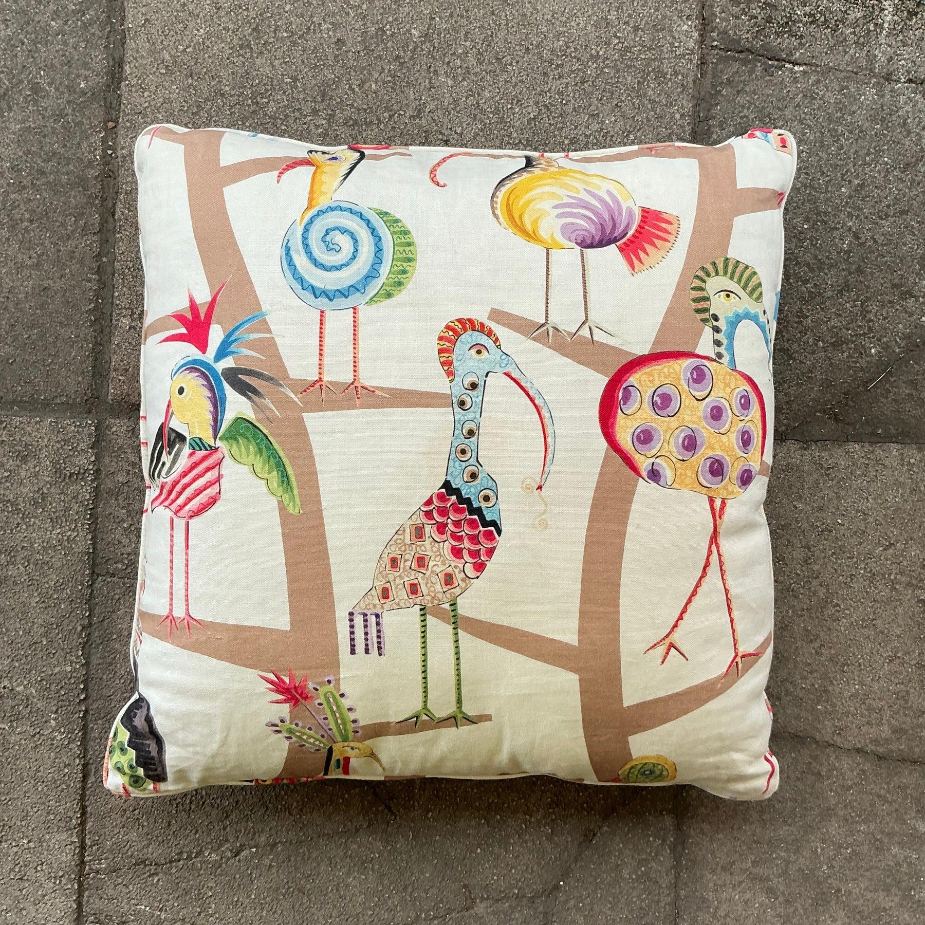 Vintage Boho Clarence House “Polly” Throw Pillow In Good Condition In West Palm Beach, FL