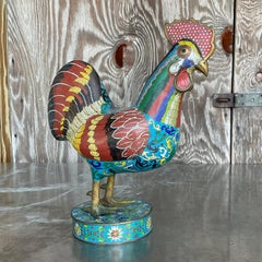 Vintage Boho Cloisonné Rooster