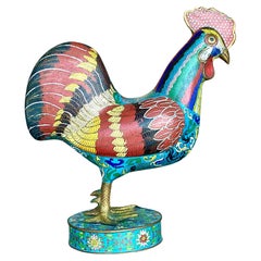 Vintage Boho Cloisonné Rooster