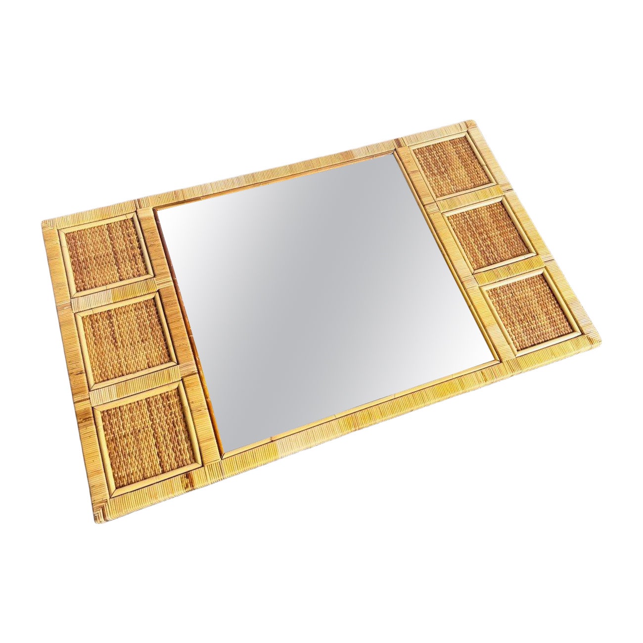 Miroir mural vintage Boho Coastal en osier