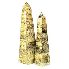 Obelischi in pelle di cocco vintage - Set di 2