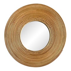 Vintage Boho Coiled Pencil Reed Mirror
