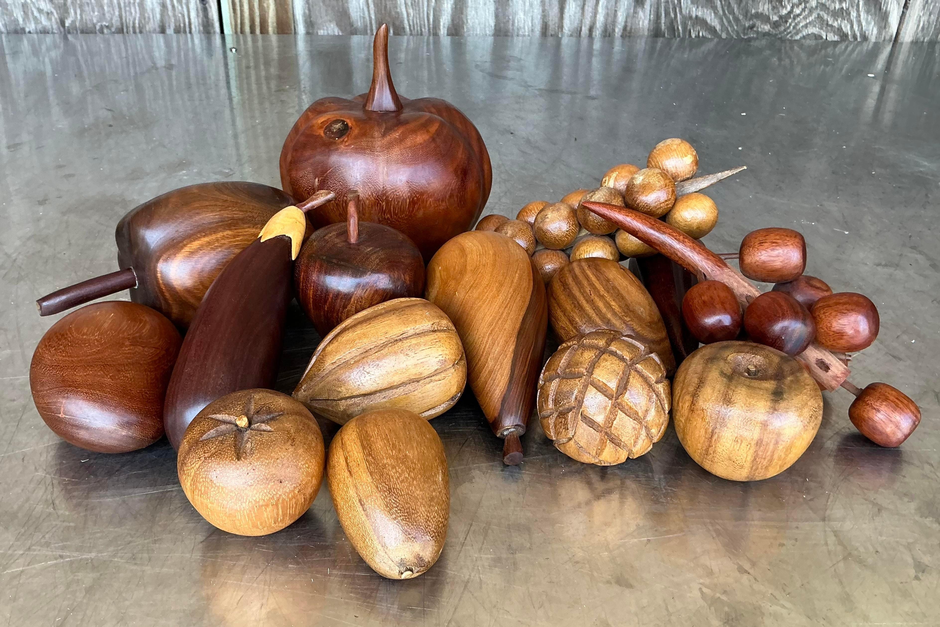Colección Boho Vintage de Frutas de Madera- 14 Piezas en Bueno estado para la venta en west palm beach, FL