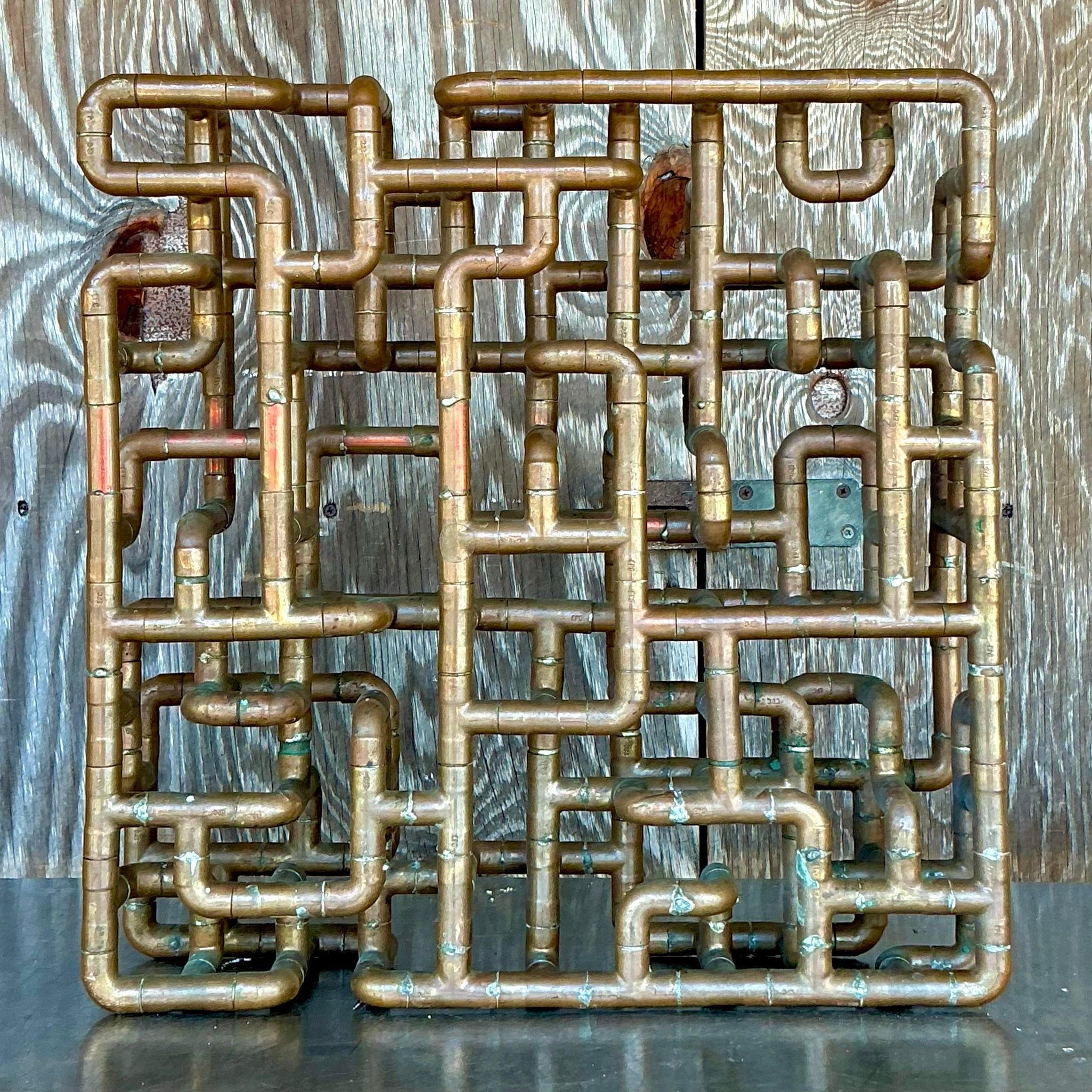 Rame Scultura di tubo di rame Vintage By in vendita