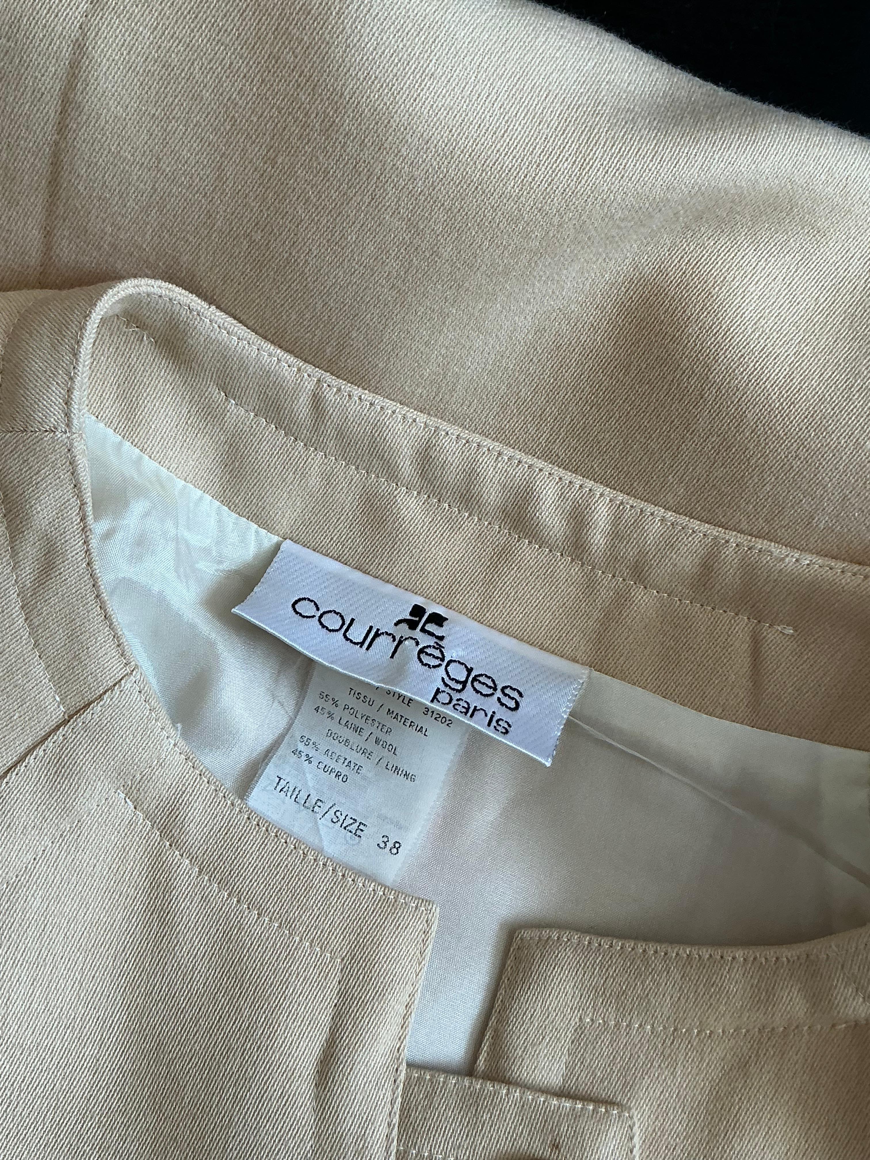 Vintage Boho Courrege Short Sleeve Dress For Sale 6