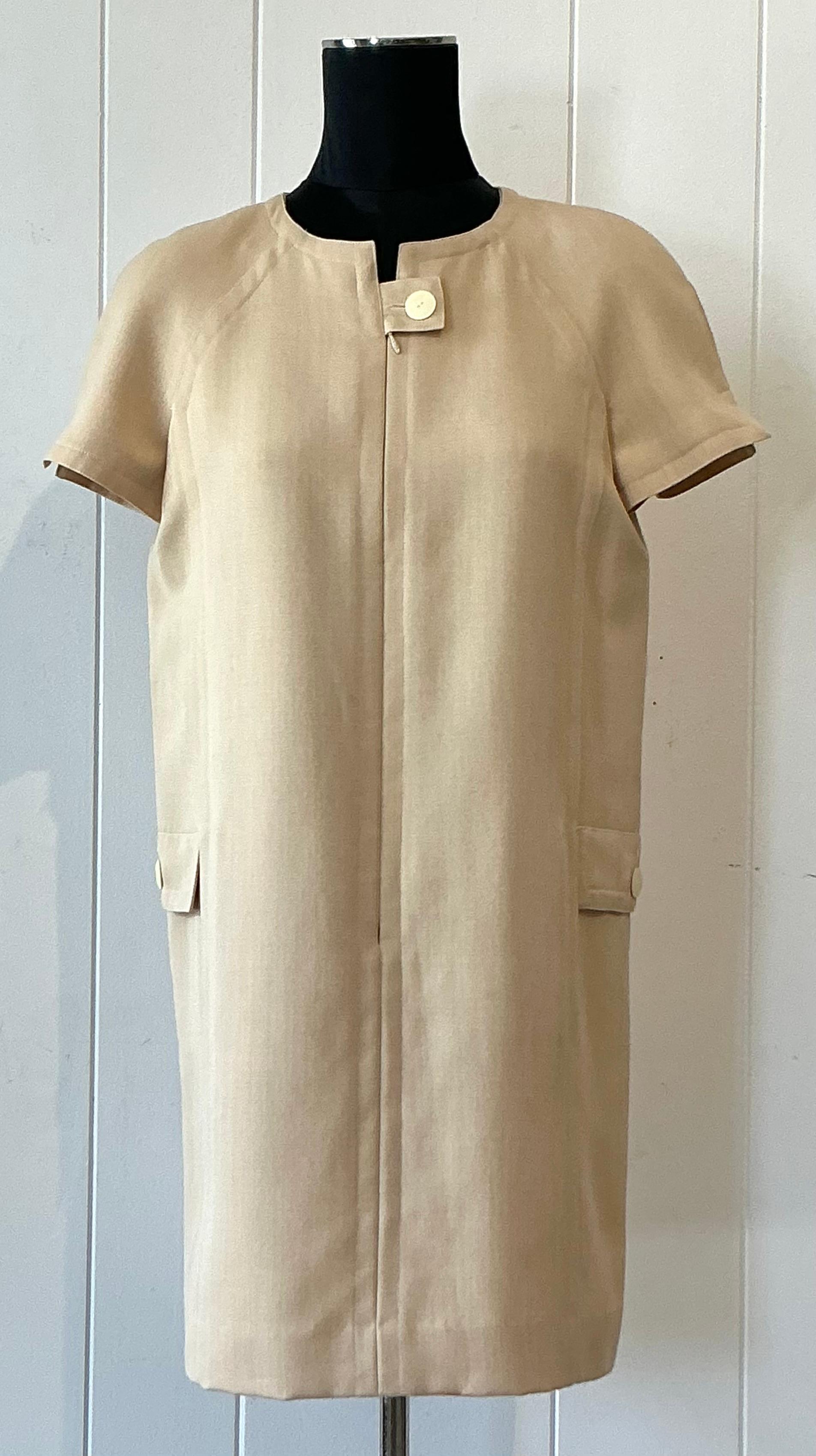 Vintage Boho Courrege Short Sleeve Dress For Sale 1