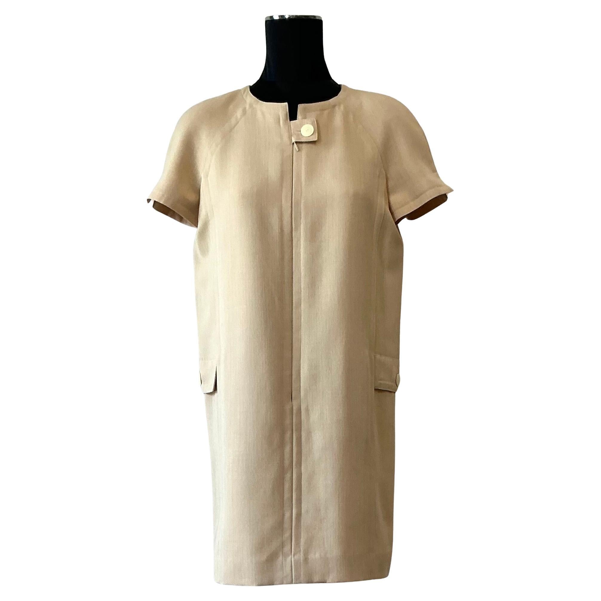 Vintage Boho Courrege Short Sleeve Dress For Sale