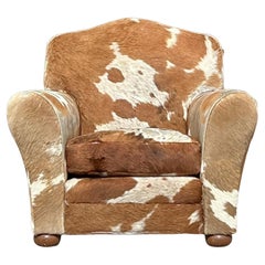 Vintage Boho Cowhide Lounge Chair