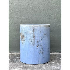 Vintage Boho Crackle Glaze Low Stool